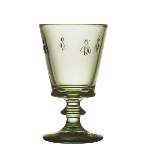 Image showing the Bee Set of 6 Wine Glasses, 240ml, Olive Green product.