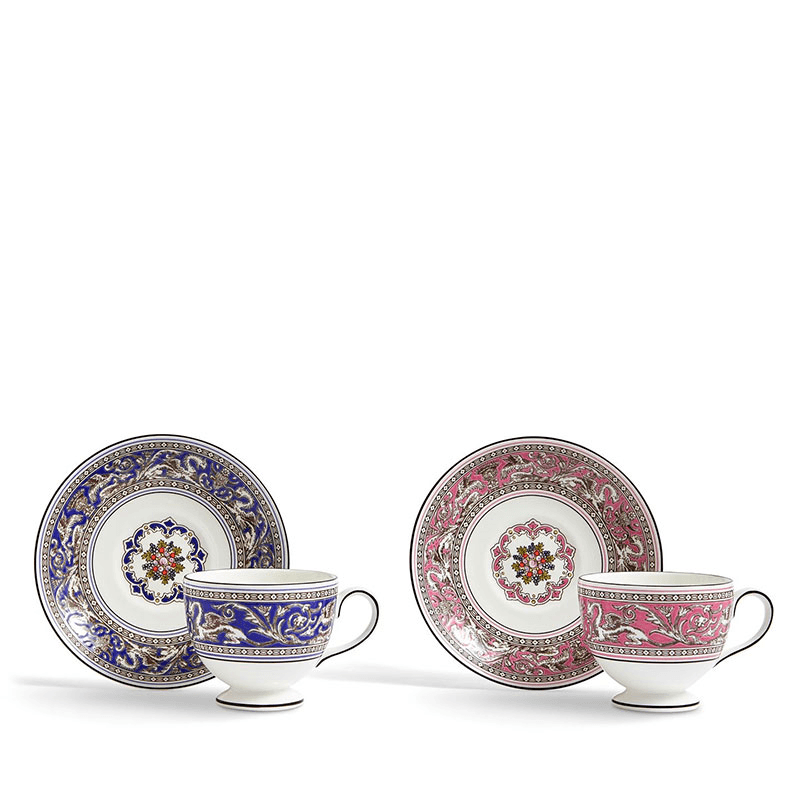 Florentine Set of 2 Teacup and Saucer, 174ml, Mixed
