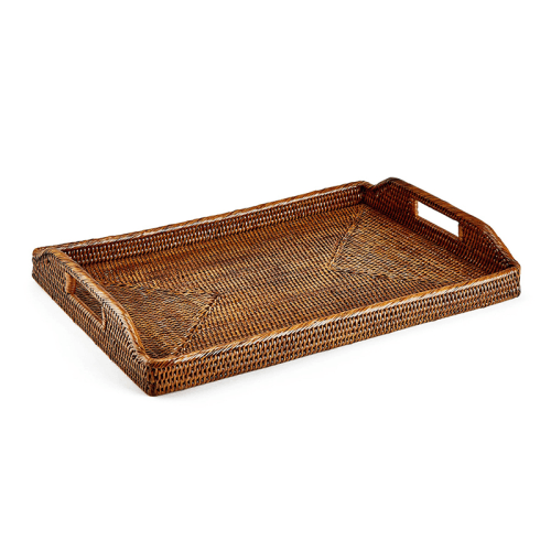 Image showing the Rattan Serving Tray, Large 55cm, Brown product.