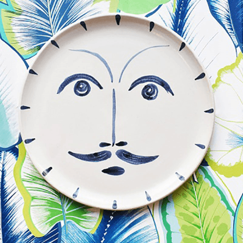Image showing the M Moreau Wall Plate, D36cm, Blue & White product.