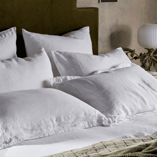 Image showing the Linen Oxford Pillowcase, Standard, White product.