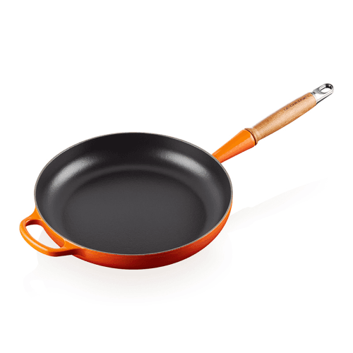 Image showing the Signature Cast Iron Frying Pan with Wooden Handle, 28cm, Volcanic product.
