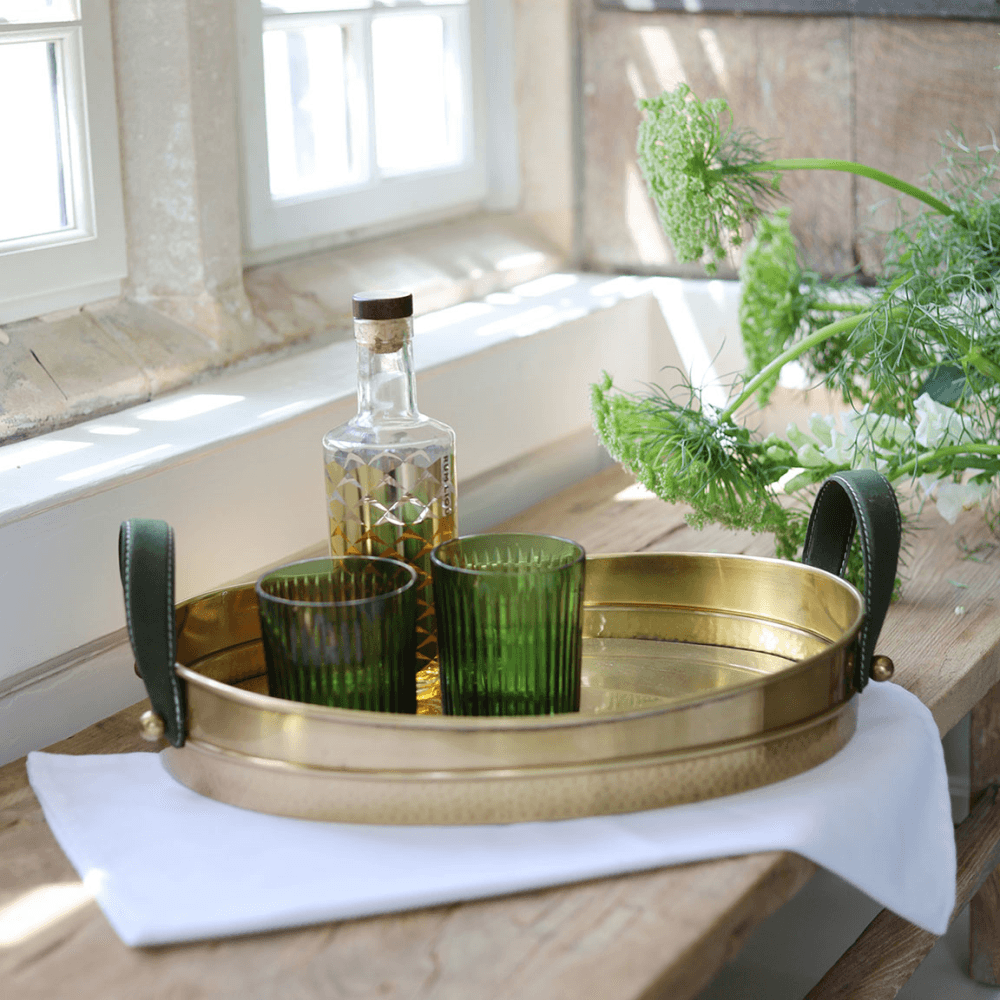 Serving Tray, Antique Brass