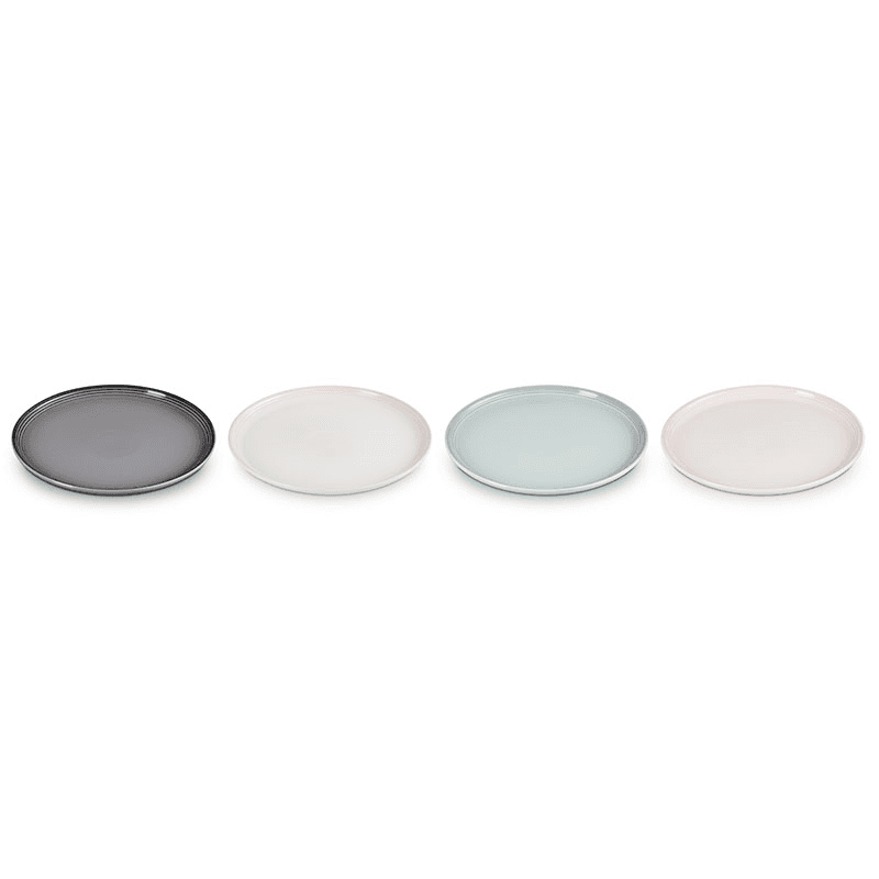 Stoneware Coupe Set of 4 Side Plates, 22cm, Multi