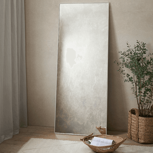 Image showing the Chiltern Fine Metal Floor Mirror, White product.