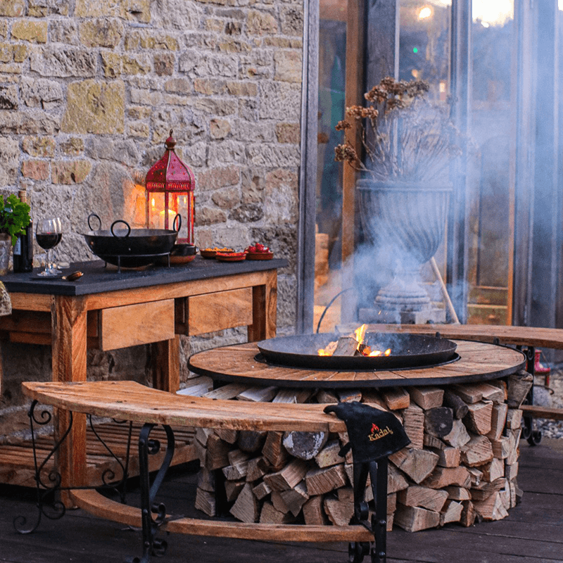 Firebowl Table, D120cm x H52cm, Black