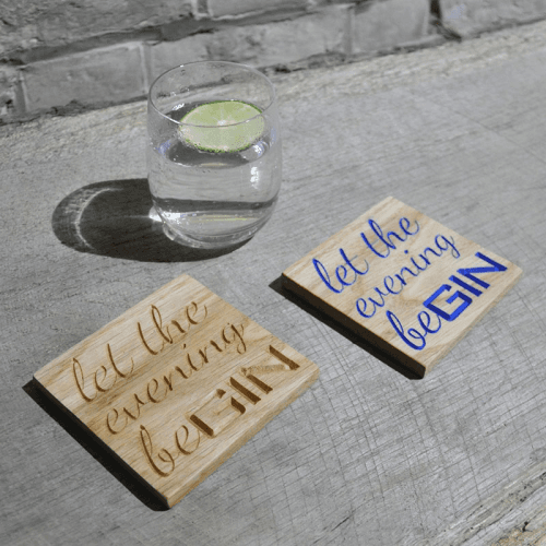 Image showing the Let the evening beGIN Coaster, Oak product.
