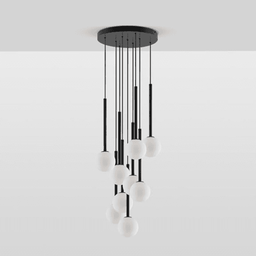 Image showing the Globe Cluster Pendant Light, H99cm, Charcoal product.
