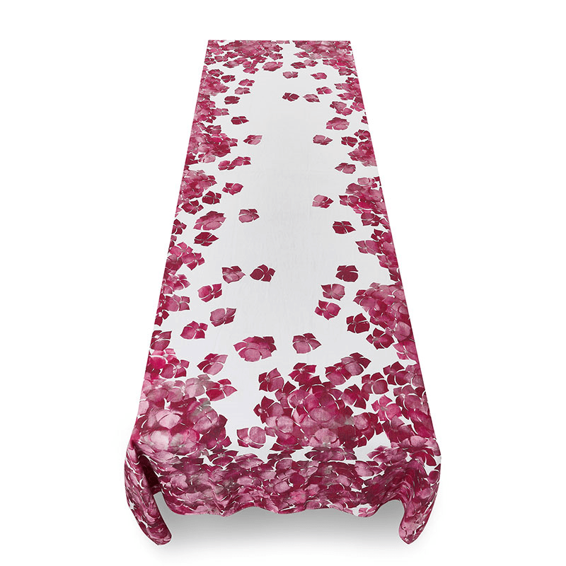 Hydrangea Linen Tablecloth, 250cm x 165cm, Pink
