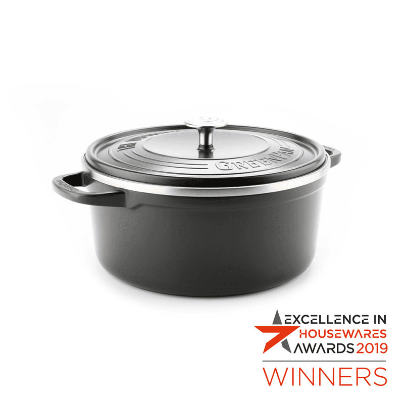 Featherweights Non-Stick Casserole with Lid, 26cm, Black