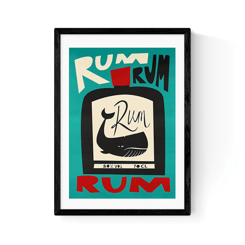Fox and Velvet Rum Art Print, H44 x W32cm, Multi