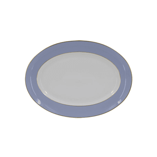Image showing the Sous Le Soleil Oval Platter, W31 x L42cm, Matt Gold Classic Ice Blue product.