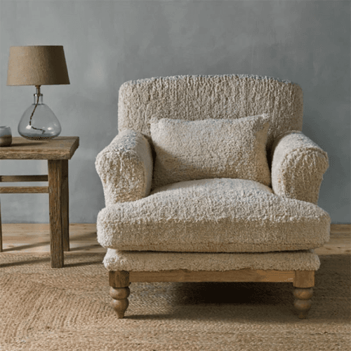 Image showing the Otas Teddy Cotton Armchair, Off White product.