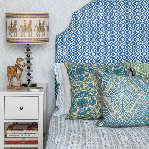 Image showing the Tapa Kahala Double Quilt, 225 x 225cm, Blue/Green product.