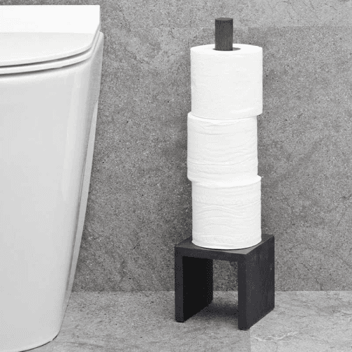 Image showing the Cosmos Toilet Roll Holder, H48.5cm, Dark Oak product.