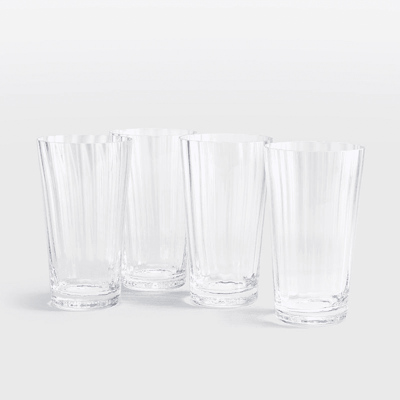 Pembroke Set of 4 High Ball Glasses, 600ml, Clear