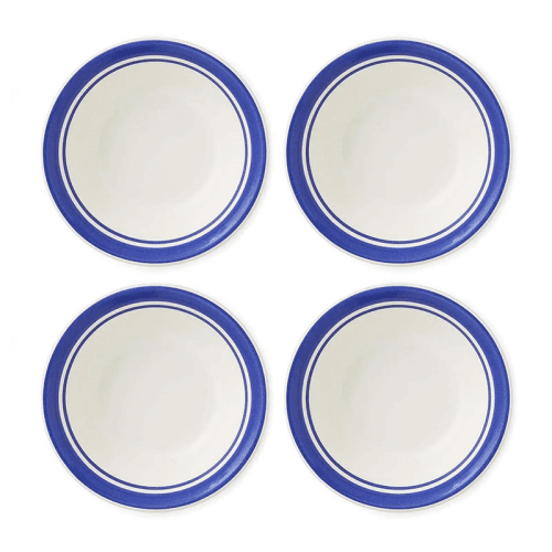 Image showing the Potter's Stripe Set of 4 Bowls, D13cm, Blue product.