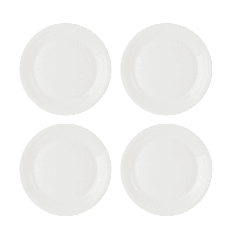 Pure Dinner Plates Set of 4, D28cm, White