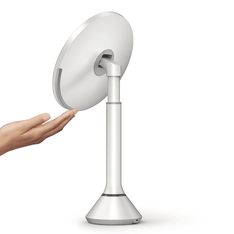 Sensor Mirror with Touch-Control Brightness, D20cm, White Stainless Steel