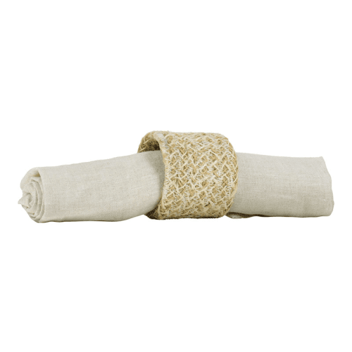 Image showing the Jute Set of 4 Napkin Rings, H5 x D5cm, Pearl White product.