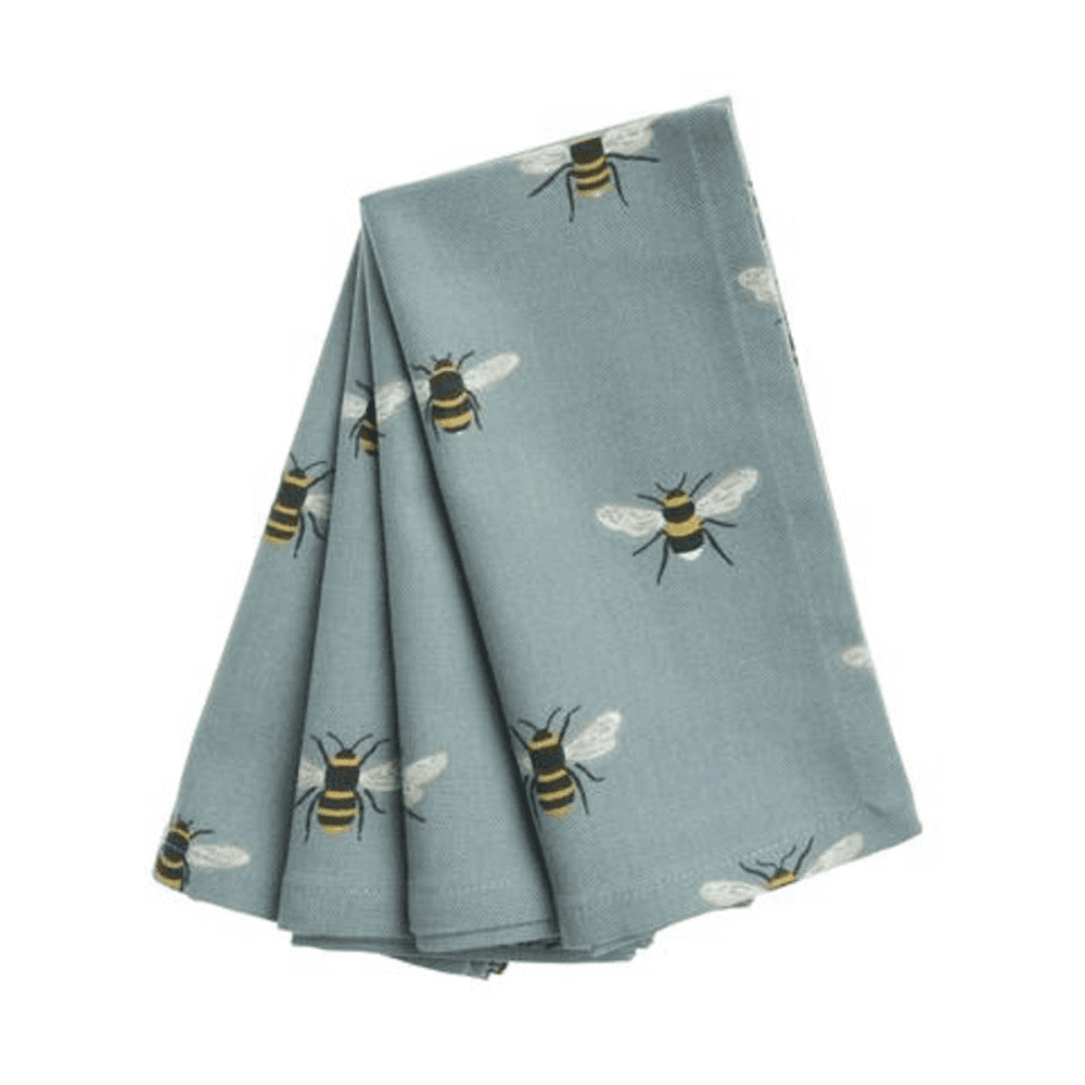Bees Napkins, Set of 4 Teal