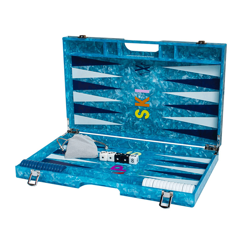 Apres Ski Backgammon Board, L45 x W38cm, Blue