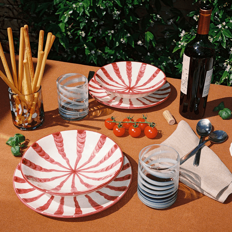 Wave 3 Piece Dinner Set, Grenadine