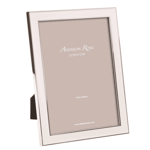 Image showing the Enamel Range Photograph frame, 8 x 10" with 15mm border, White With Silver Plate product.