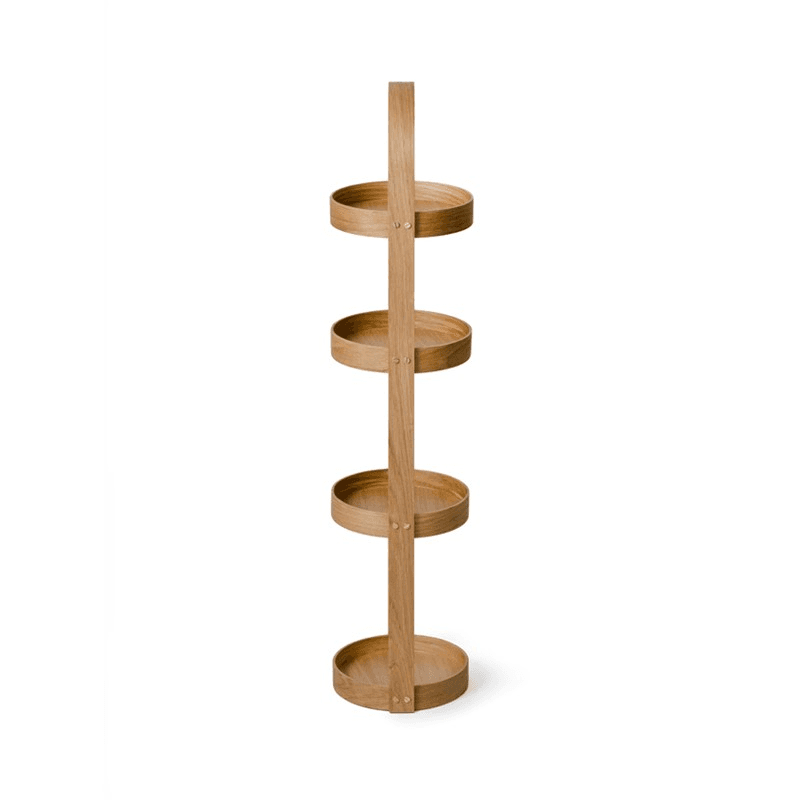 Mezza 4 tier round caddy, H86 x W20.4 x D19.4cm, Oak