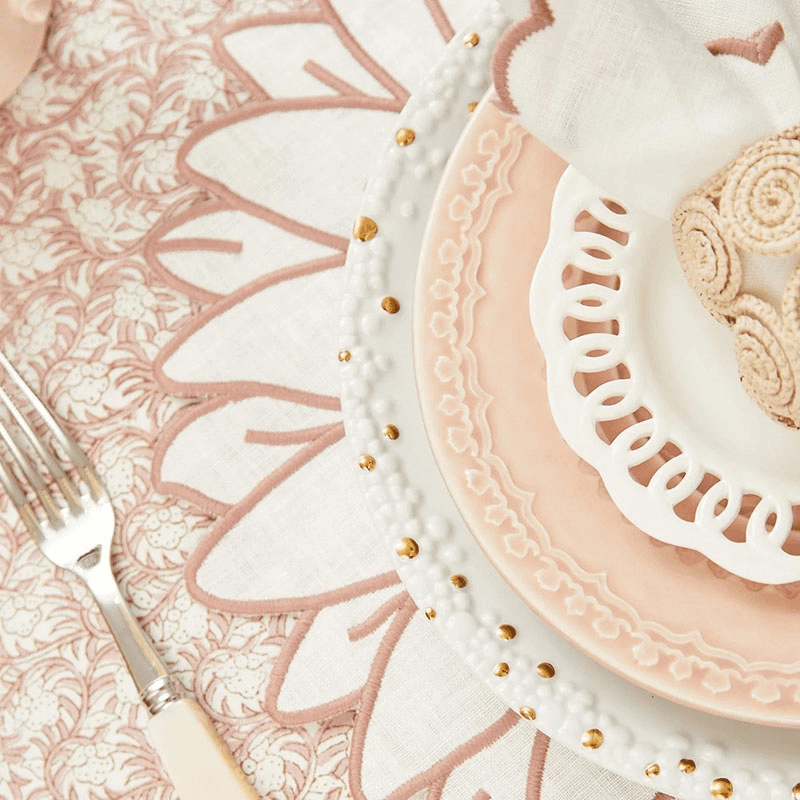 Pink Rosebud Tablecloth Large