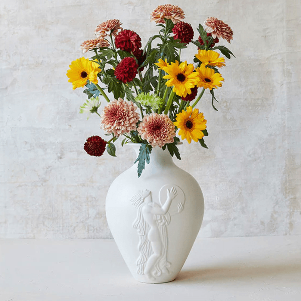 Myrto Ceramic Vase, H35cm, White