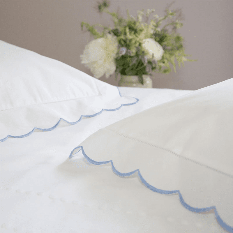 Scallop Oxford Pillowcase, Blue