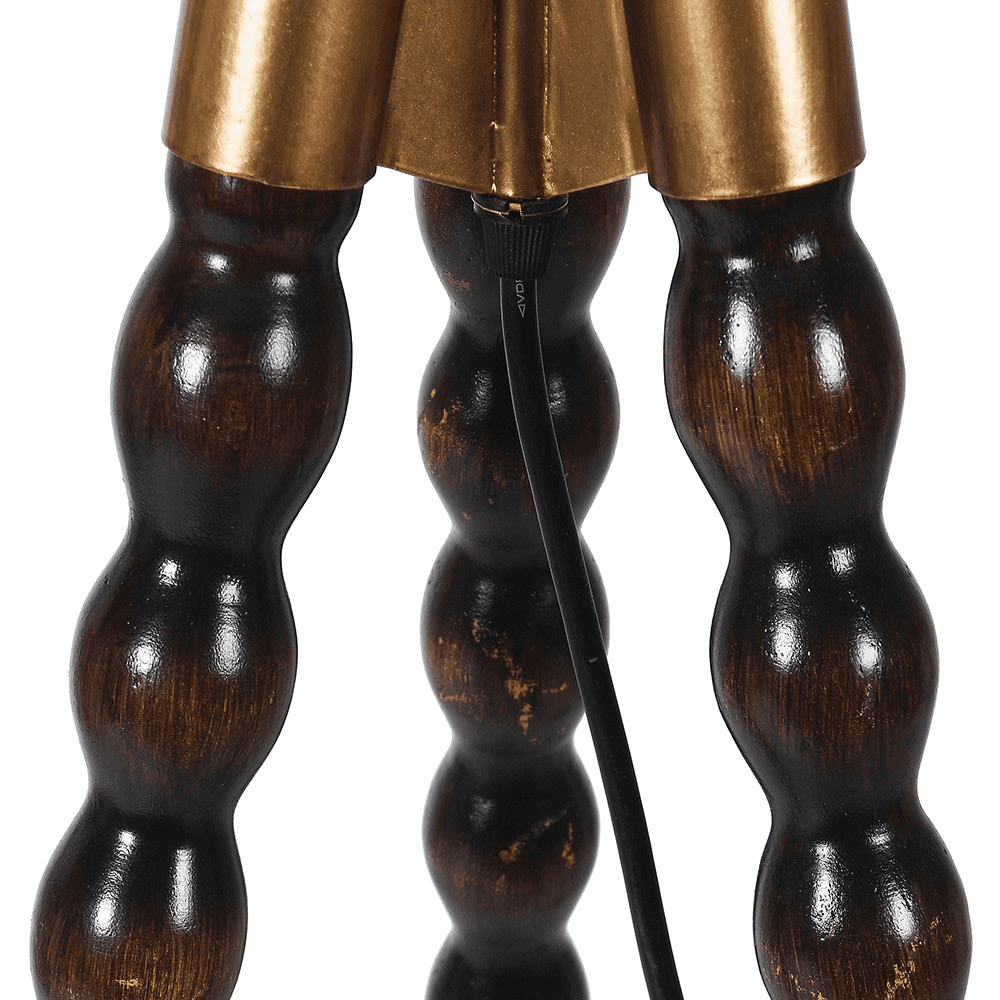 Wooden Spindle Floor Lamp, H160cm, Black