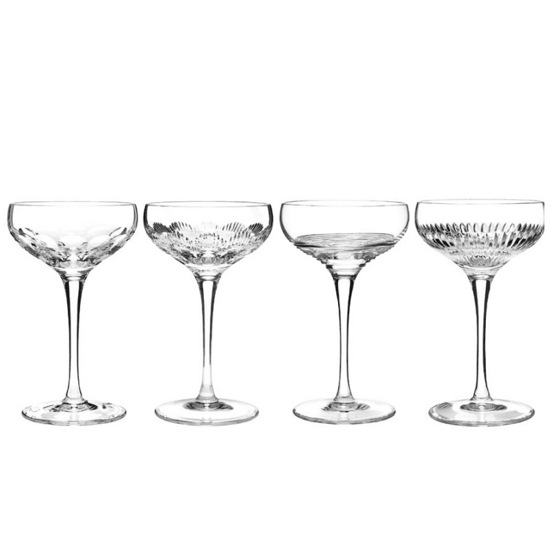 Mixology Set of 4 Champagne Coupes, Clear