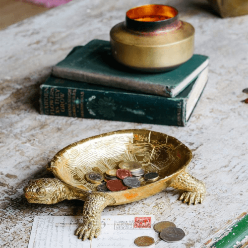Image showing the Jose The Tortoise Dish, L23cm, Gold product.