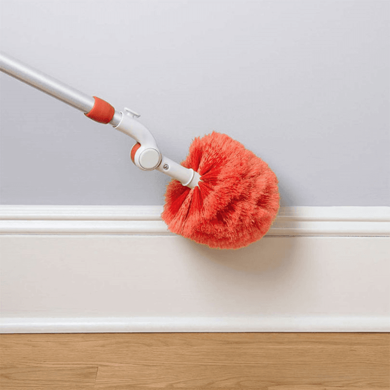 Long reach duster system with pivoting heads