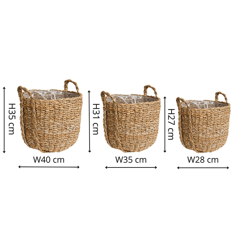 Tenno Set of 3 Baskets, Natural