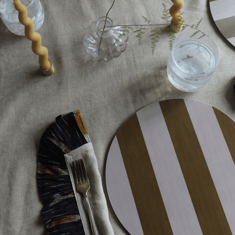 Stripe Placemat, D28cm, Ochre