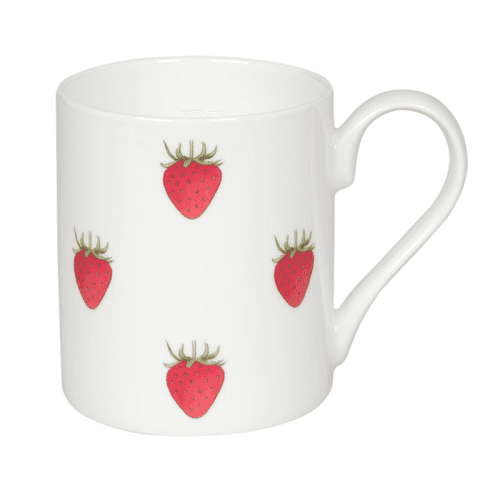 Image showing the Strawberries Large Mug, 425ml, White, Red, Green product.