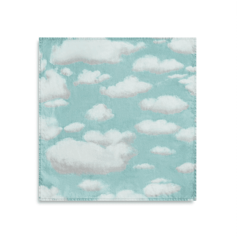 'Nuages' Linen Napkin, 50cm x 50cm, Blue
