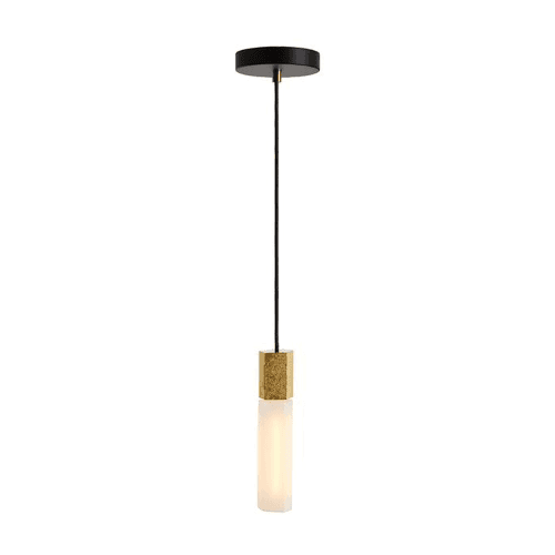 Image showing the Basalt Single pendant & bulb, L300 x D5 cm, Brass product.