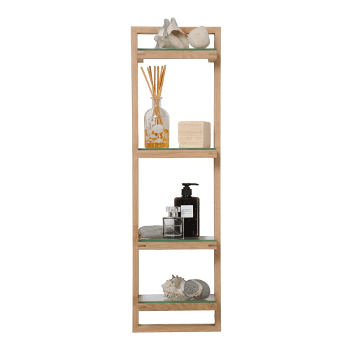 Image showing the Zone Wall shelf, H80 x W24 x D12cm, Natural product.