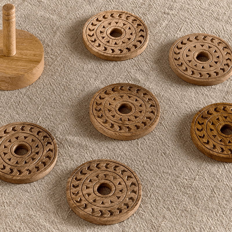 Anali Mango Wood Coasters, D10cm, Natural