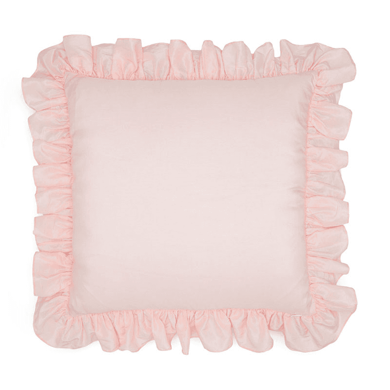 Lohini Ruffle Cushion, 42cm x 42cm, Salt pink