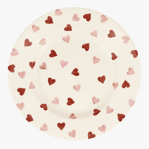 Image showing the Pink Hearts Plate, D27cm, Cream product.