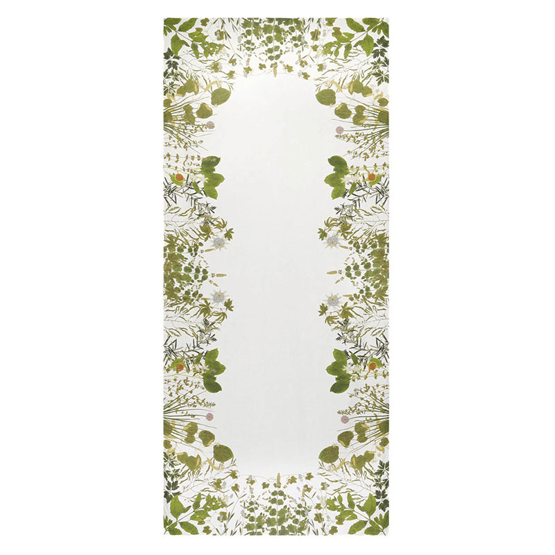 Herb Garden Linen Tablecloth, 165 x 250cm, Green