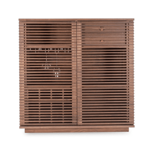 Image showing the Verona Wine Bar, H105 x W105cm, Walnut product.