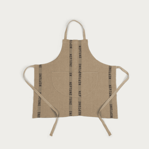 Image showing the Neptune Kitchen Apron, Natural/Black product.