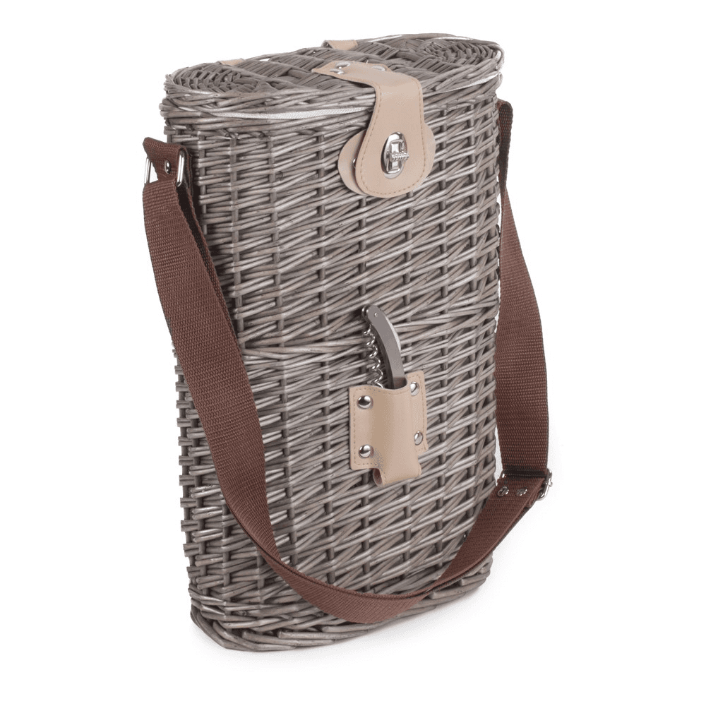 Insulated Carry basket - 2 Bottle, 26 x 15 x 37cm, Brown