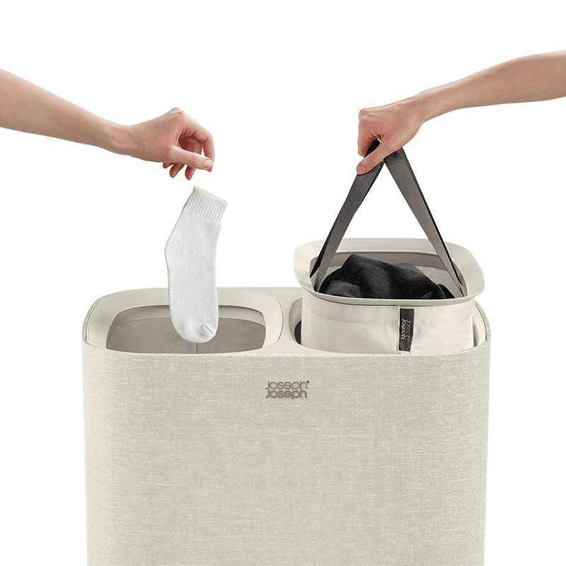 Tota Laundry Separation Basket, 90L, Ecru